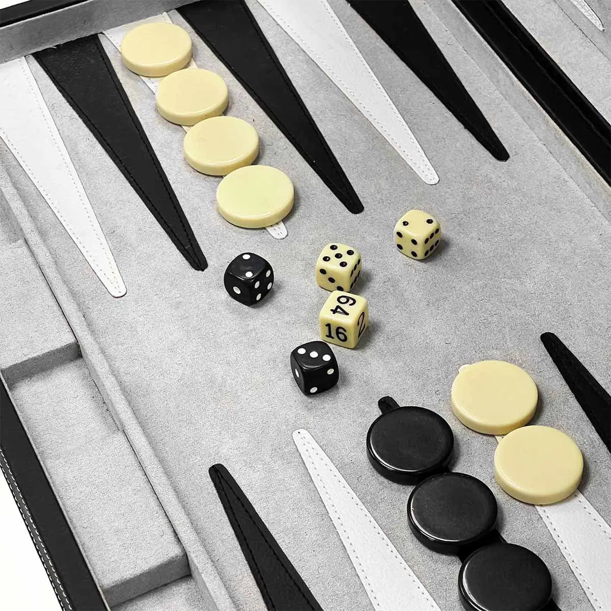 Juego de backgammon de cuero sintético clásico