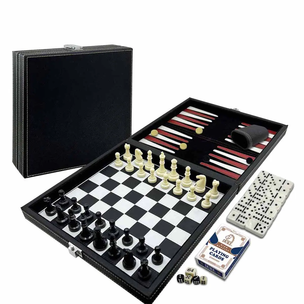 Luxuriöse schwarze Muti-Brettspielsammlung