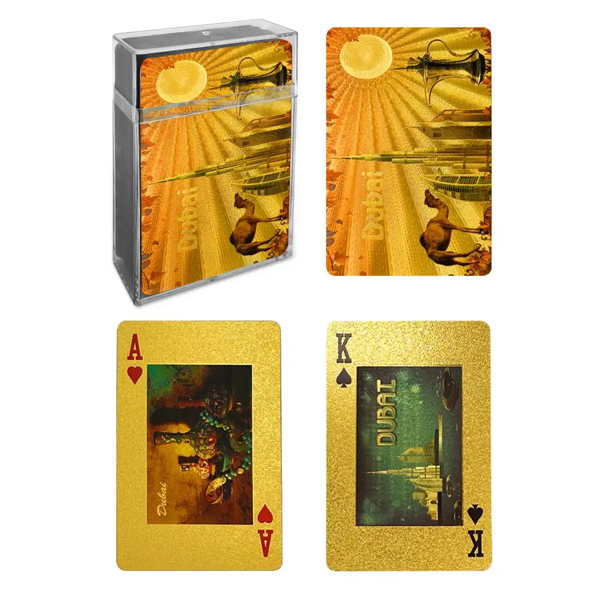Игральные карты из золотой фольги с Mystery Dubai