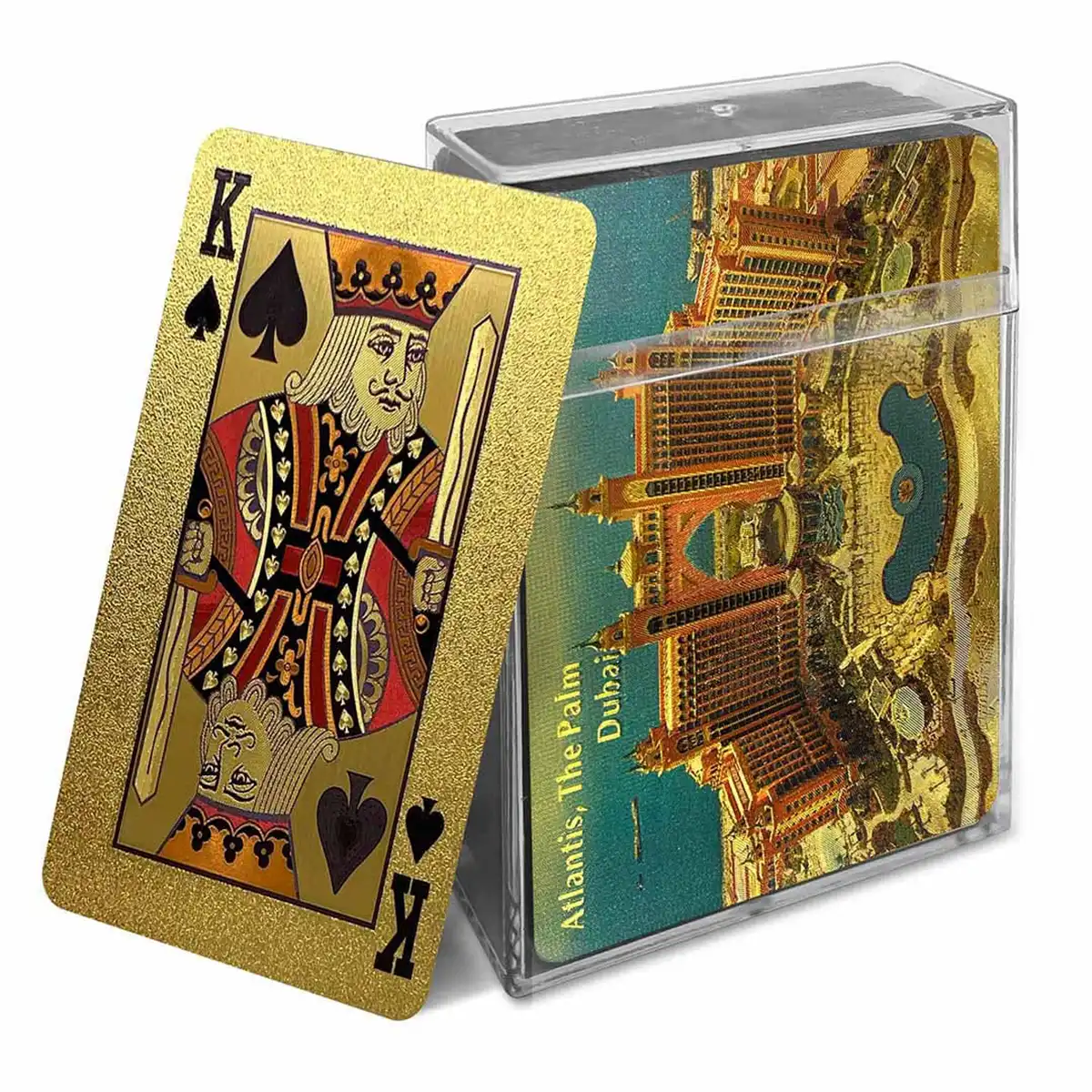 Cartas de baralho folheadas a ouro com City of the Palm