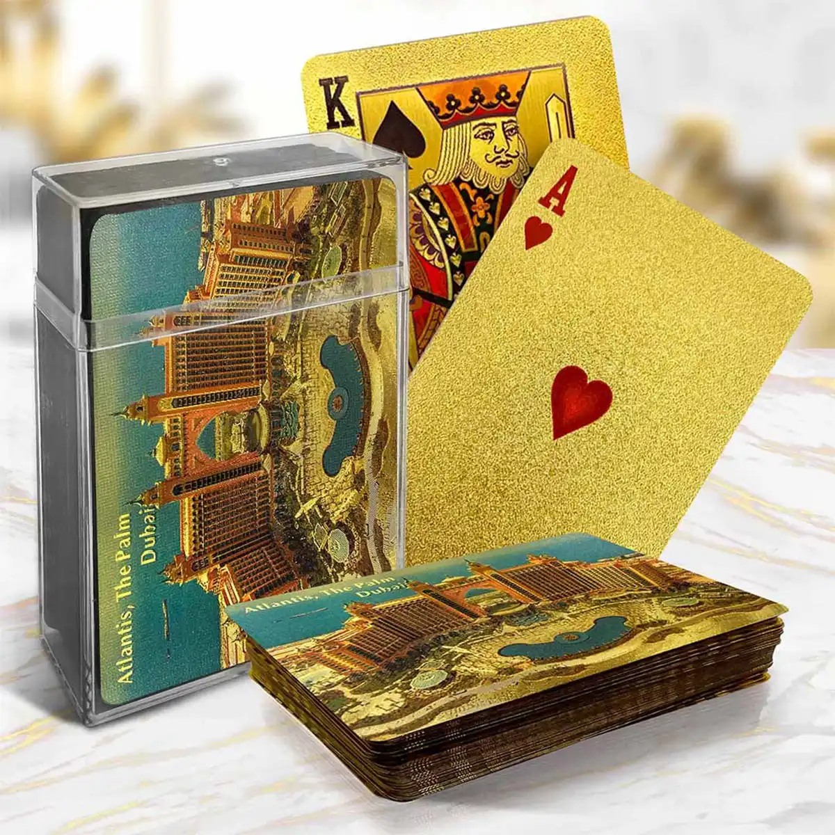 Goldfolien-Spielkarten mit City of the Palm