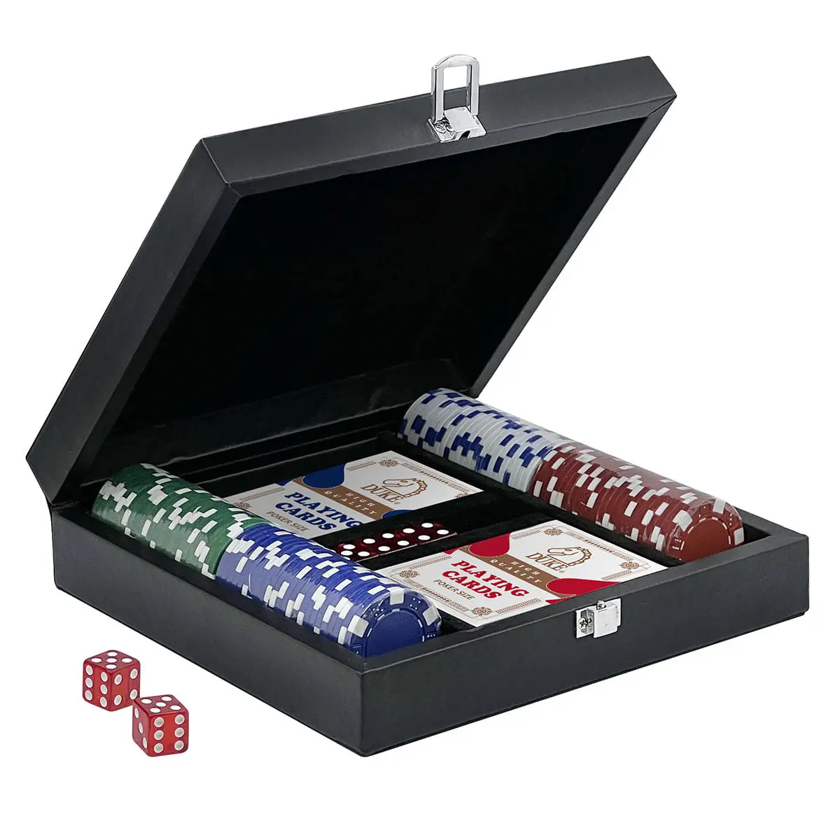 Poker Chip Game Set in Leather Case - 100 Pieces