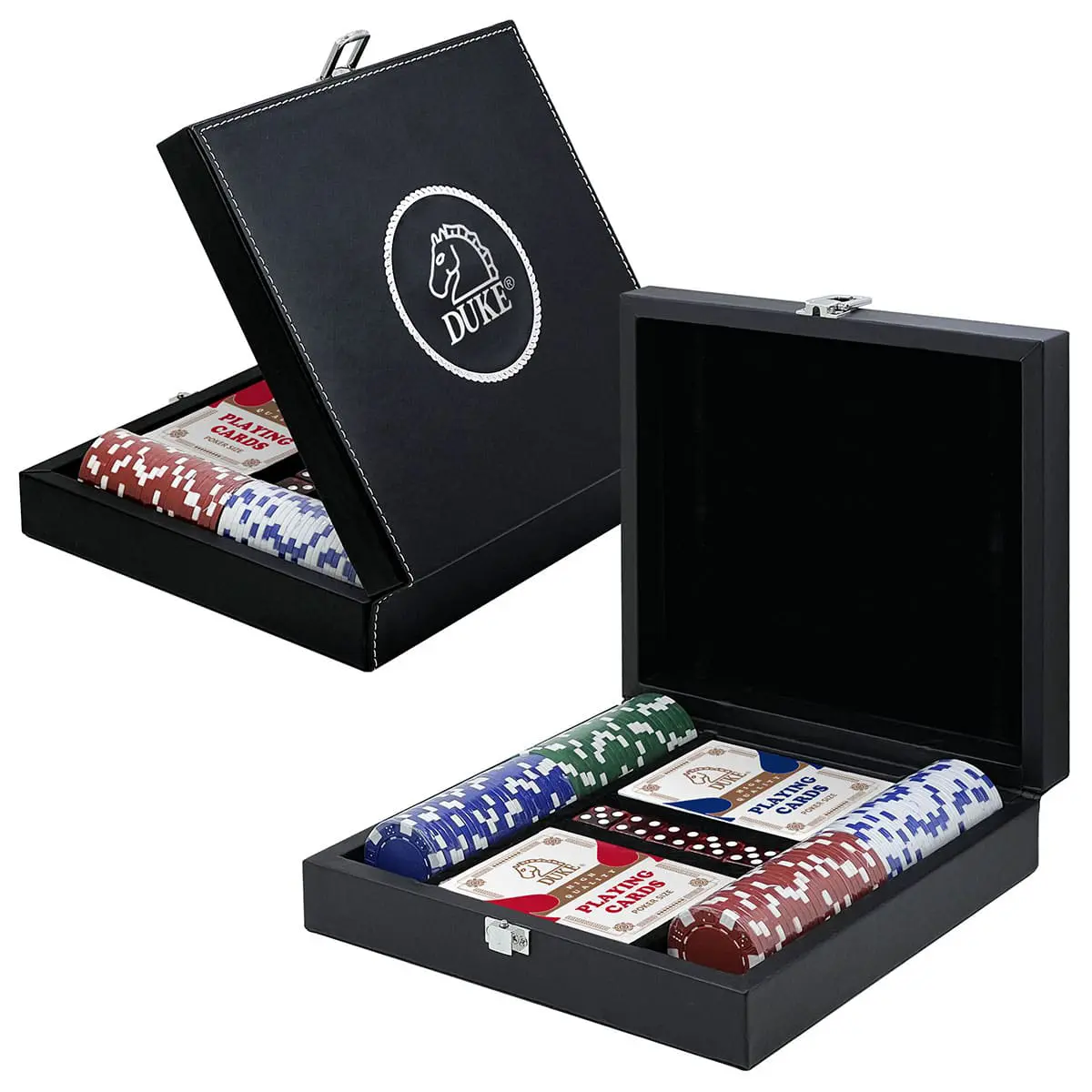 Набор фишек для игры в покер в кожаном футляре - 100 штук