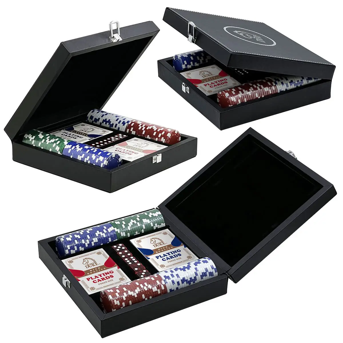 Pokerchip-Spielset in Ledertasche - 100-teilig