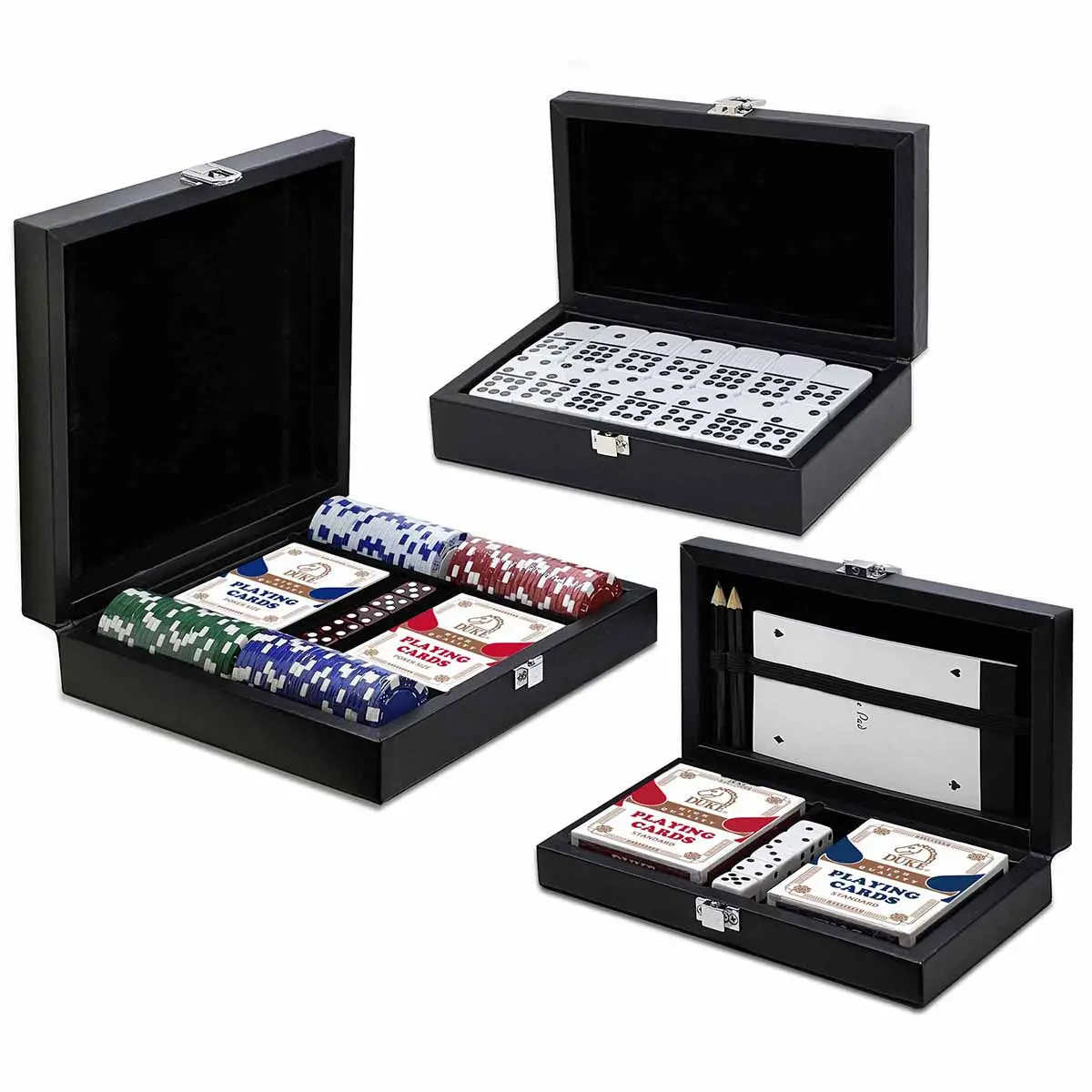 Coleção de jogos de tabuleiro Muti em preto fosco