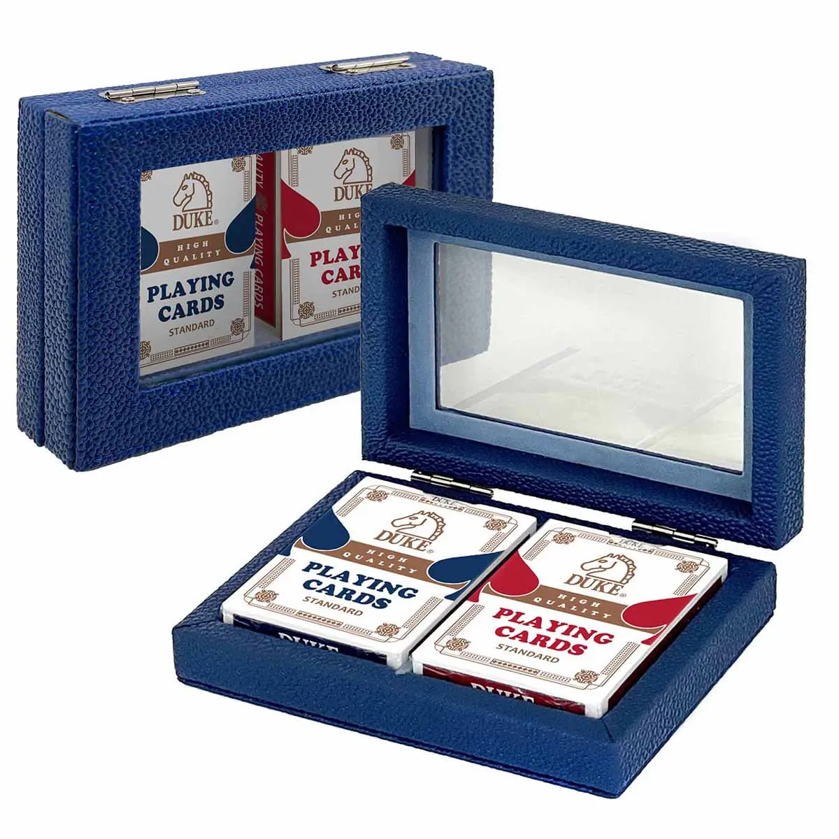 Double Deck Playing Card Game Set with Glass Window Case