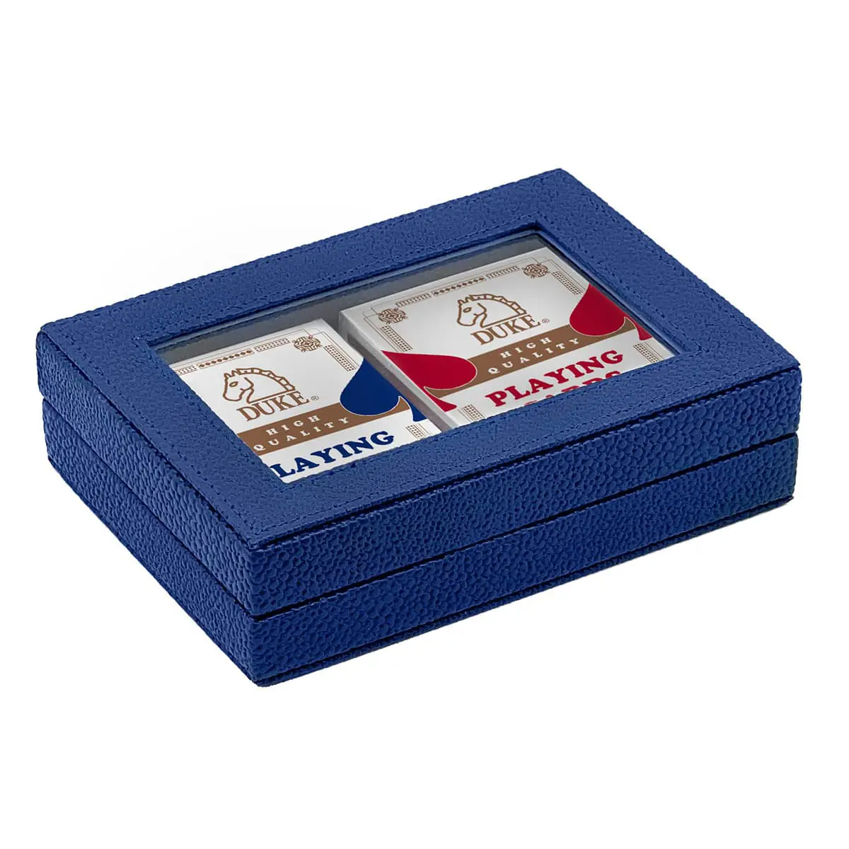 Double Deck Playing Card Game Set with Glass Window Case