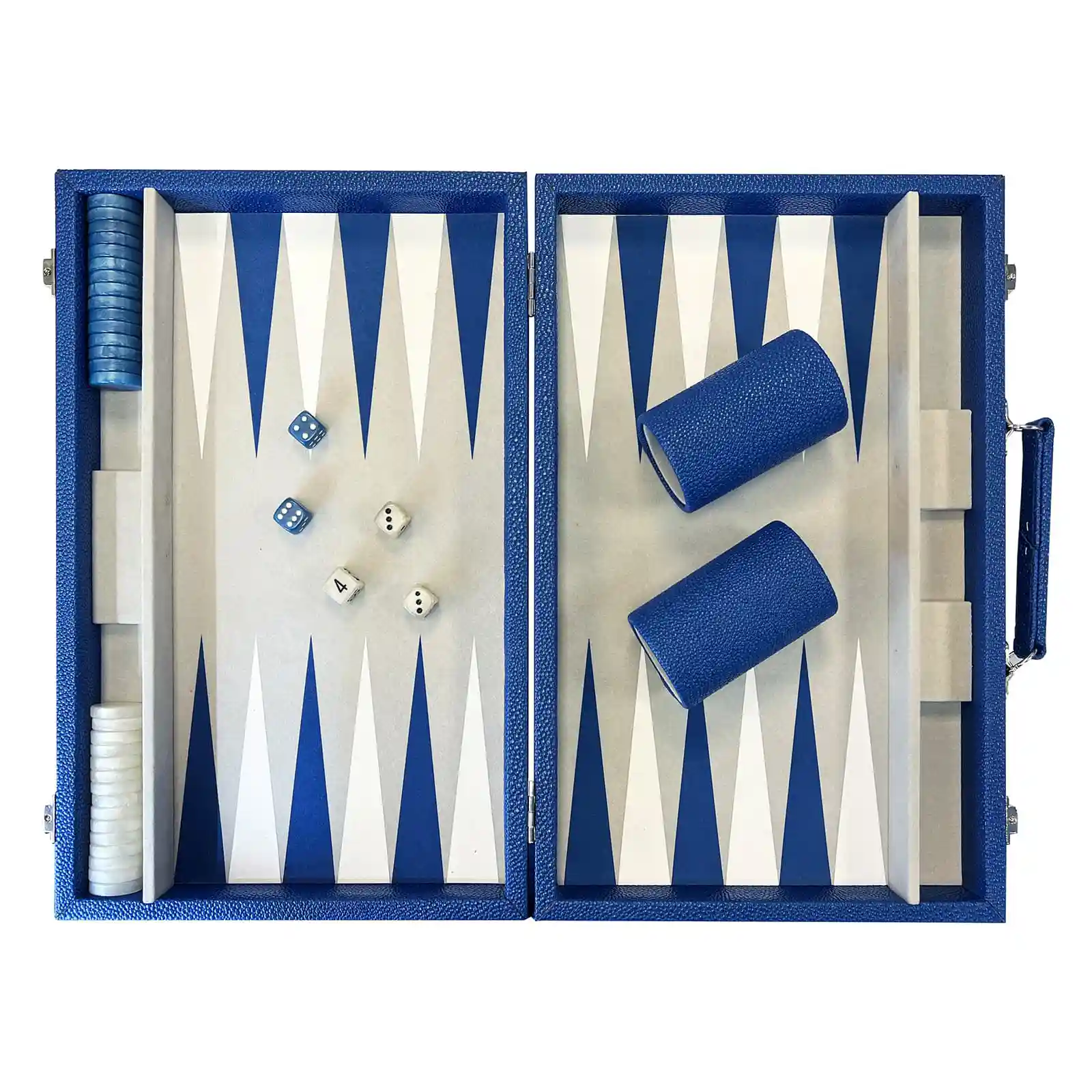 Backgammon-Kofferset aus gekrispeltem Kunstleder