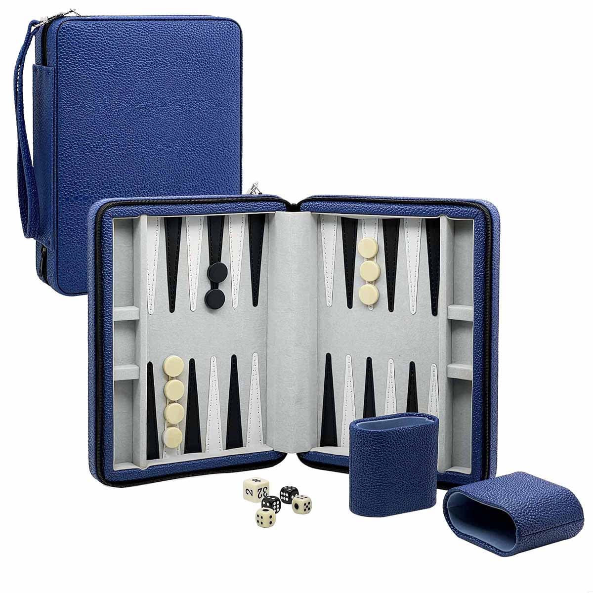 Classic Pebbled Leatherette Backgammon Game Collection