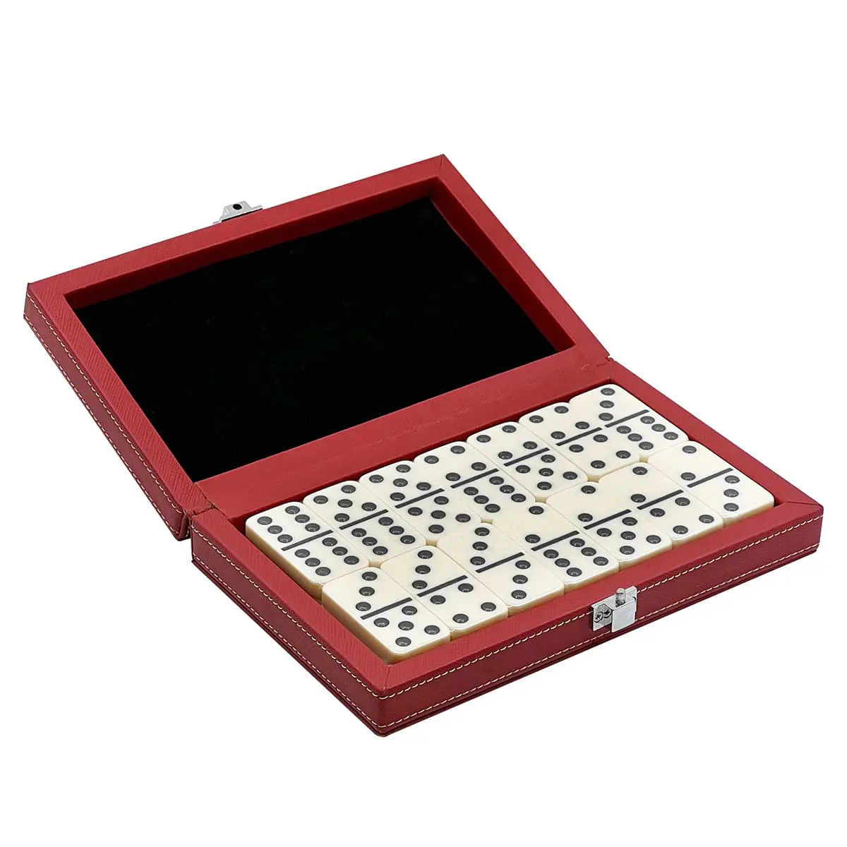 Double 6 Domino Set in Leatherette Case