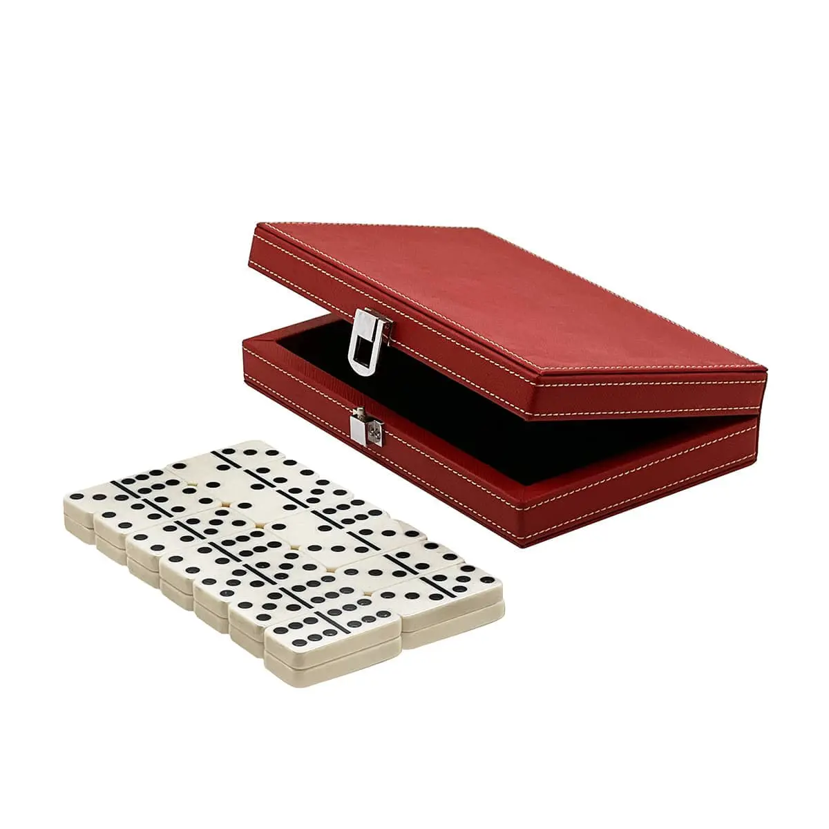 Double 6 Domino Set in Leatherette Case