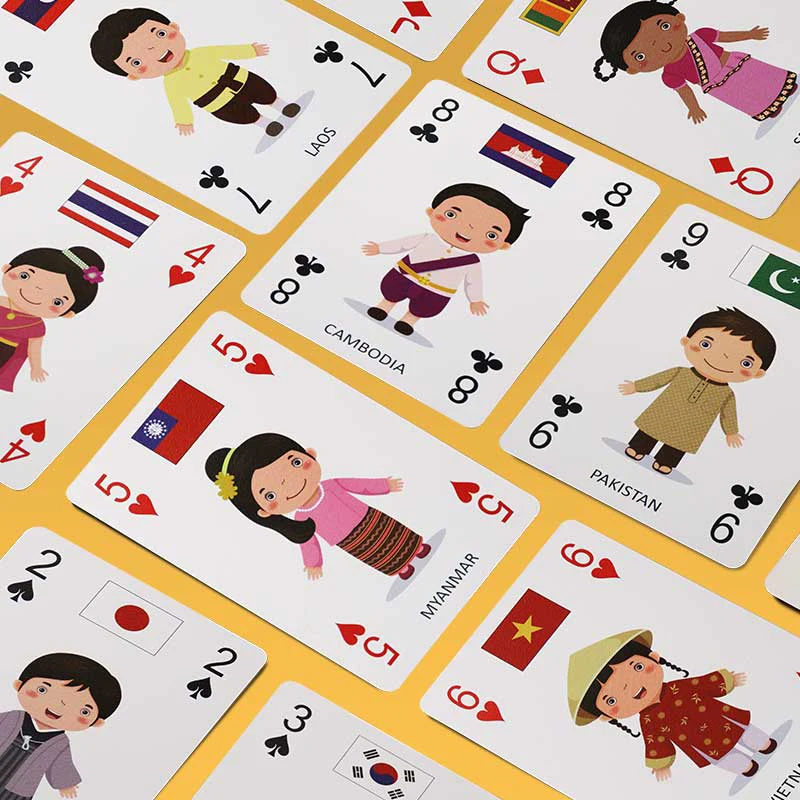Conjunto de cartas de baralho versão asiática