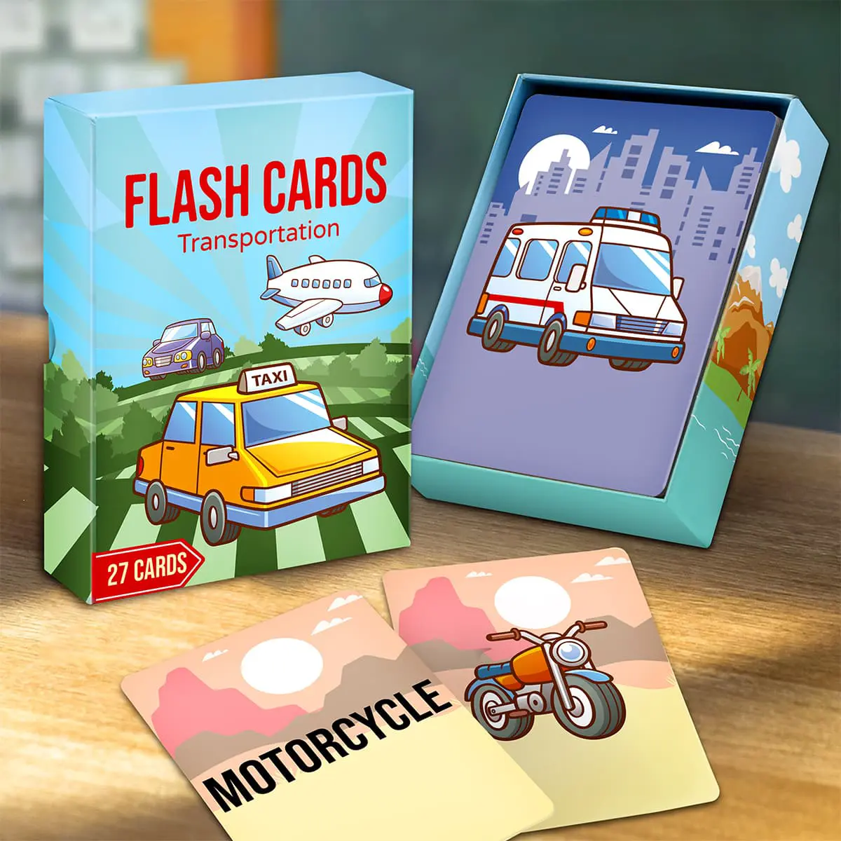 Juego de tarjetas flash de transporte