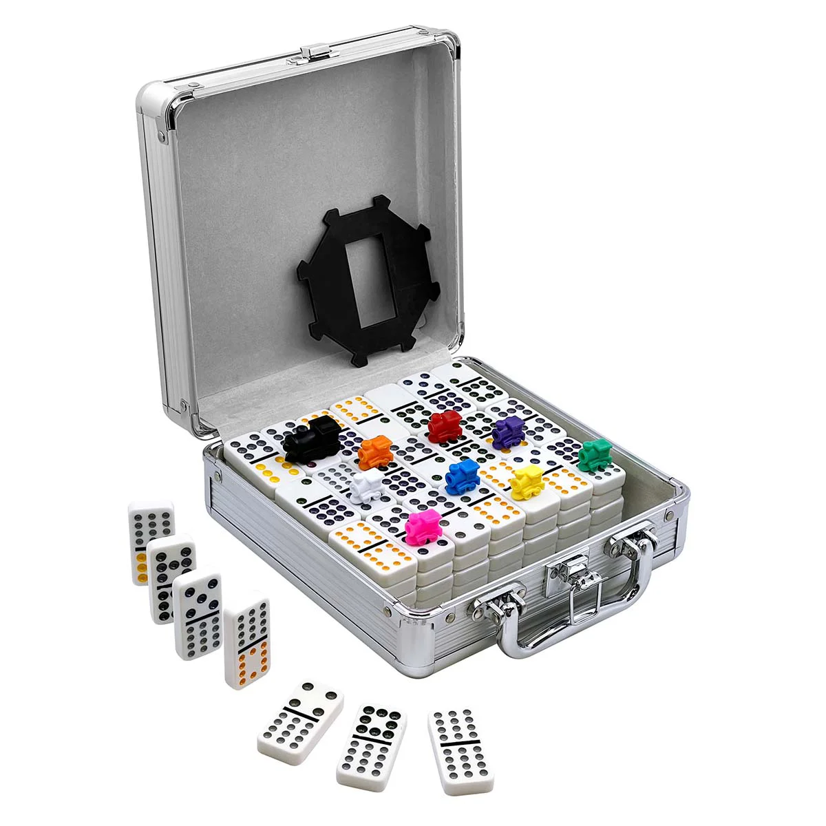 Domino-Set im Aluminiumkoffer