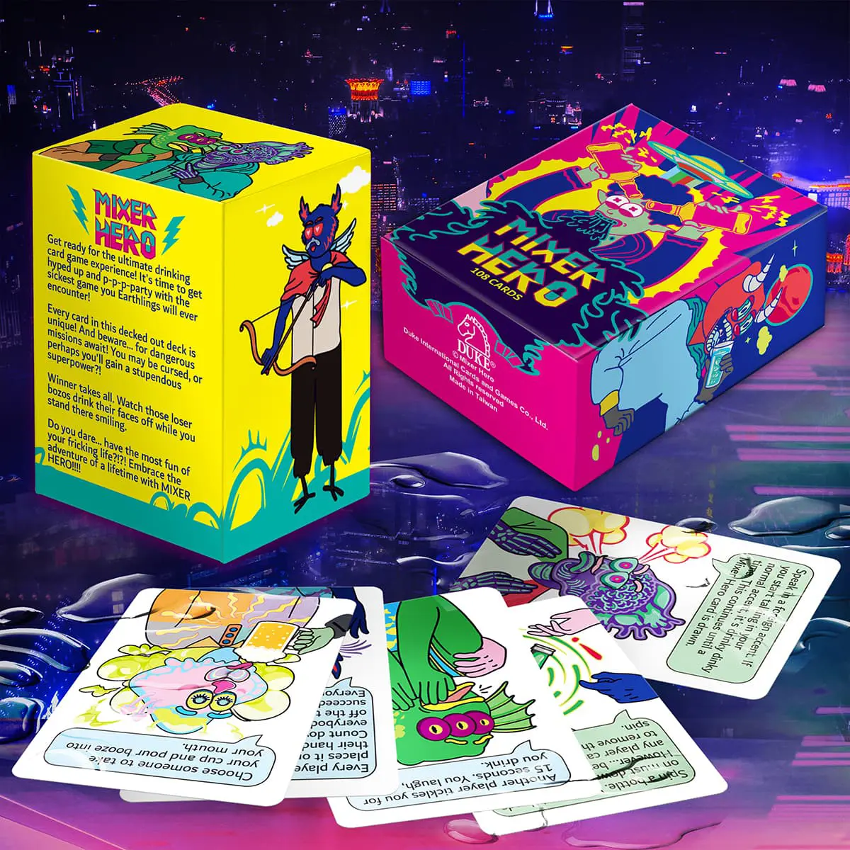 Jogo de cartas para beber Mixer Hero - Festa Rave