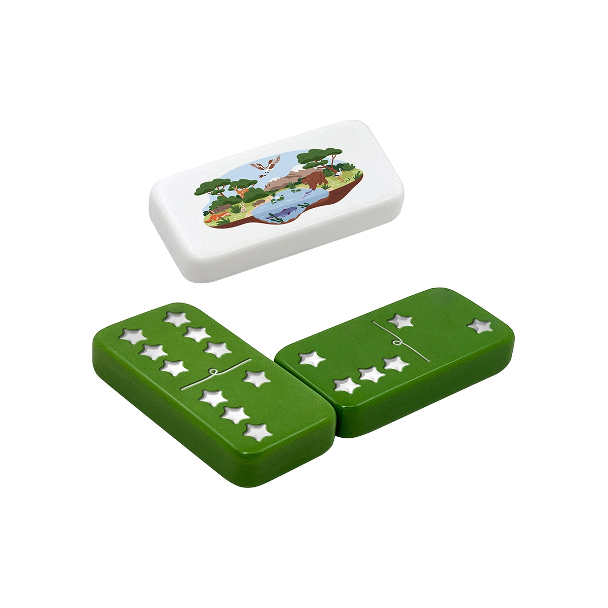 Azulejos de dominó impresos con diseño de logotipo personalizado