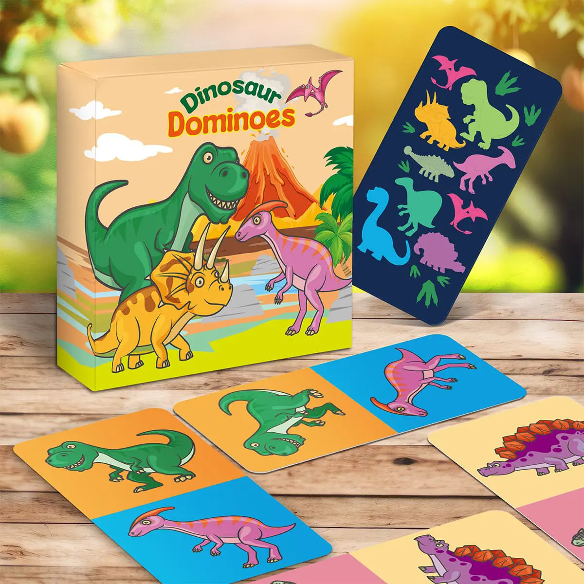 Dinosaurier-Domino-Kartenspiel