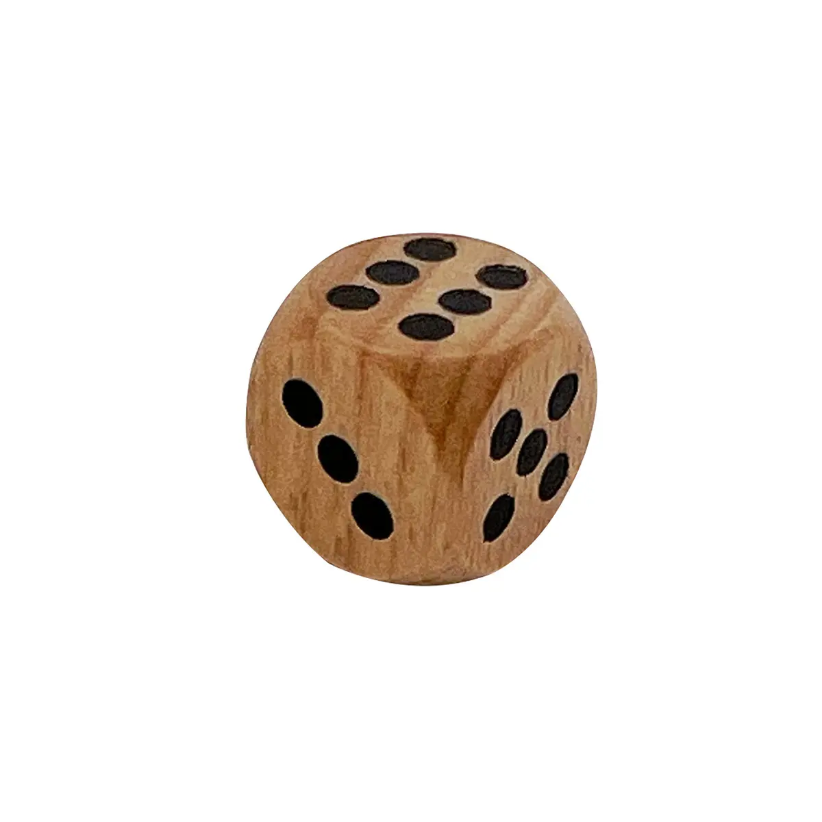 Natural Wooden Dice with Black Dots