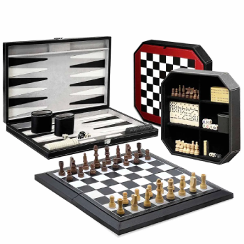 Classic Black chess set and board game collection