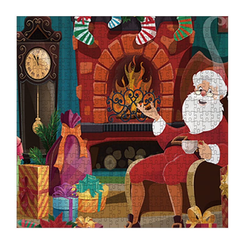 聖誕老人與壁爐 - 500片拼圖