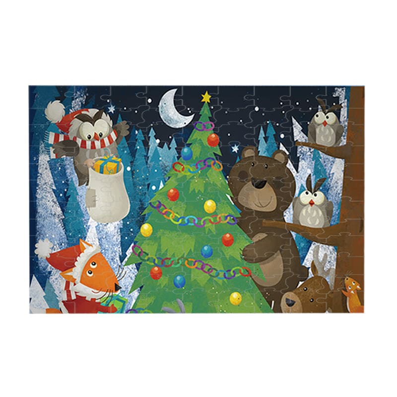 聖誕樹與熊 - 100片拼圖