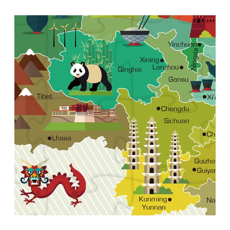 35片地圖拼圖 - 中國