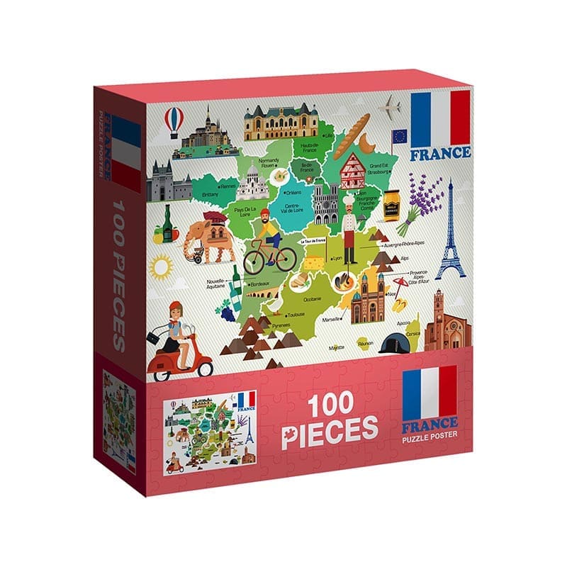 100片地圖拼圖 - 法國