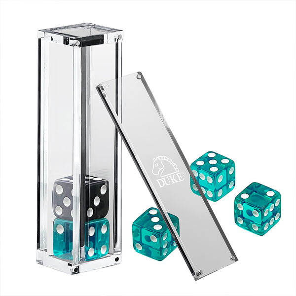 Custom Dice in Clear Plastic Case Packing