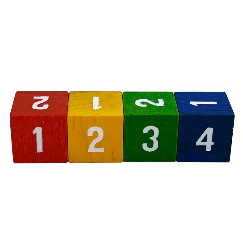 Square Corner Color Wooden Number Dice