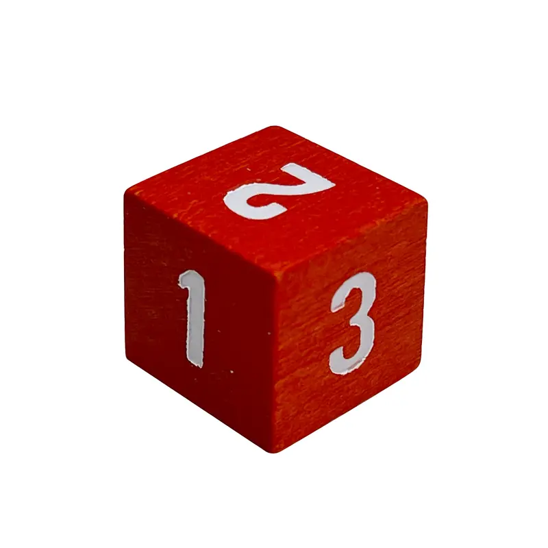 Square Corner Color Wooden Number Dice