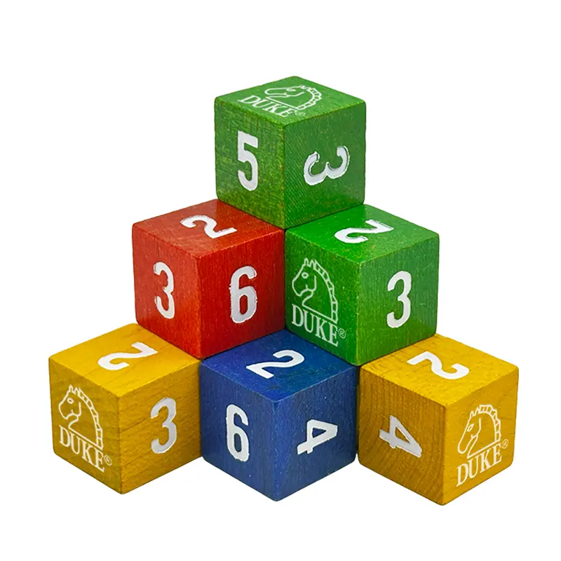 方角彩色木數字骰子