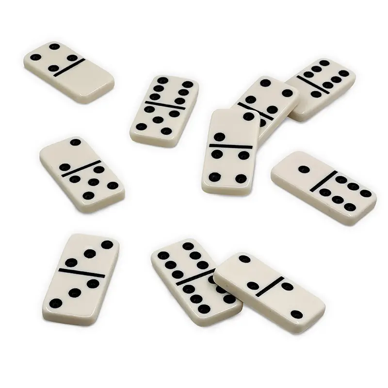 Double Six Domino Set in Splicing Leatherette Box