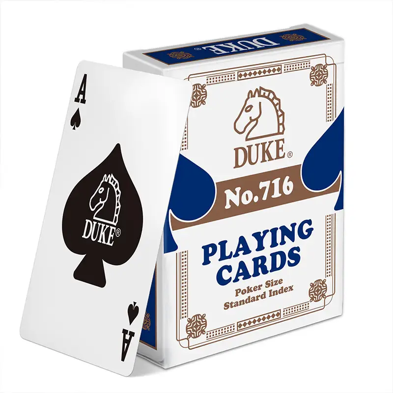 DUKE 716 Black Core Paper Poker Playing Cards (Standard Index)