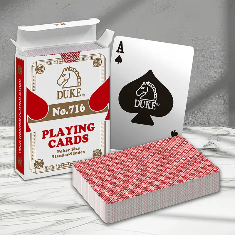 DUKE 716 Black Core Paper Poker Playing Cards (Standard Index)