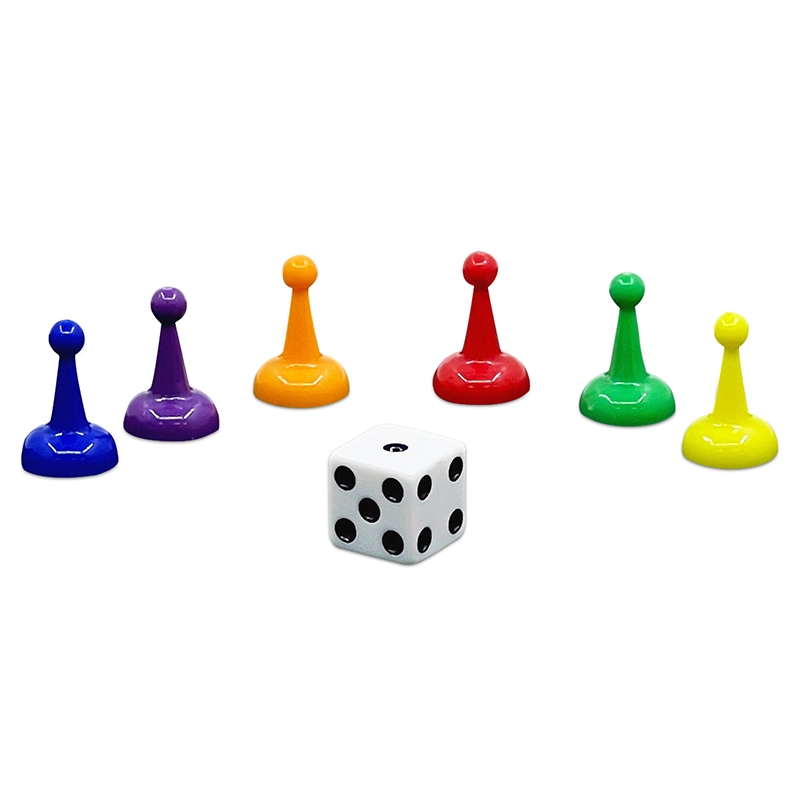 96 Pions En Bois + 6 Dés Colorés – Jeu De Société Complet Pour Toute La Famille, Dès 3 Ans