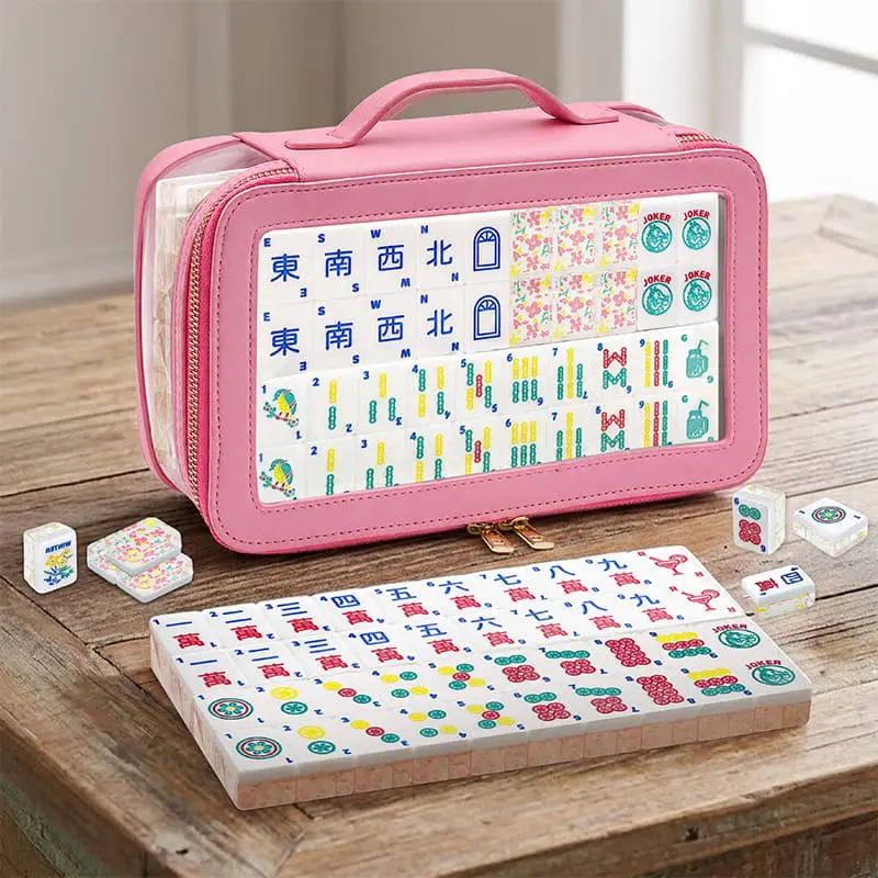 Crystal Floral American Mahjong in Zipper Bag Custom Available