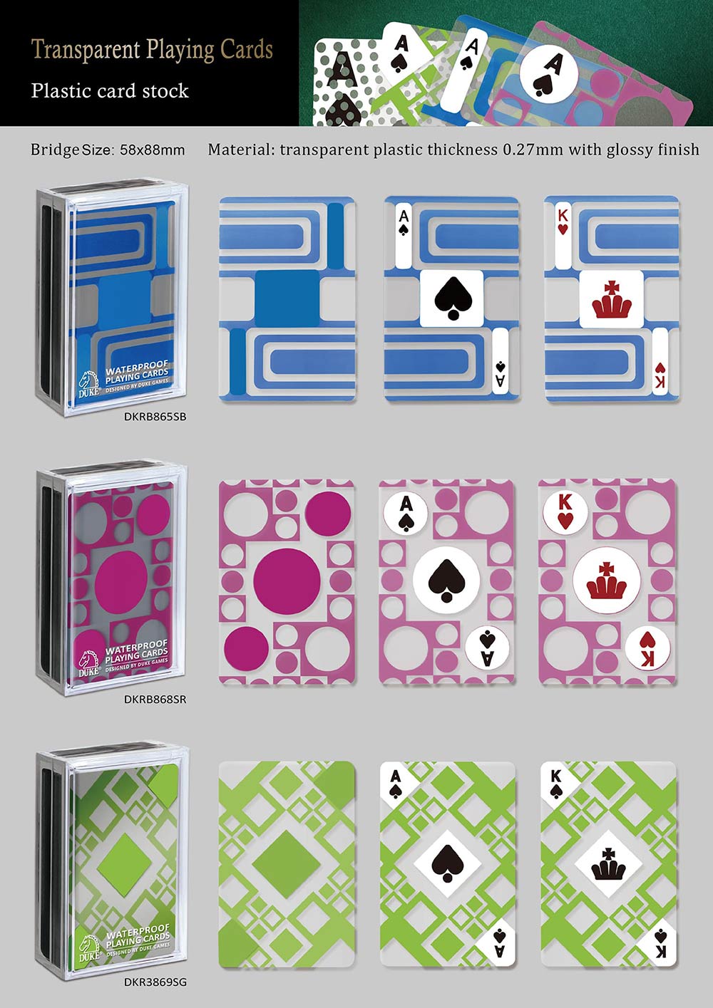 Transparent playing cards