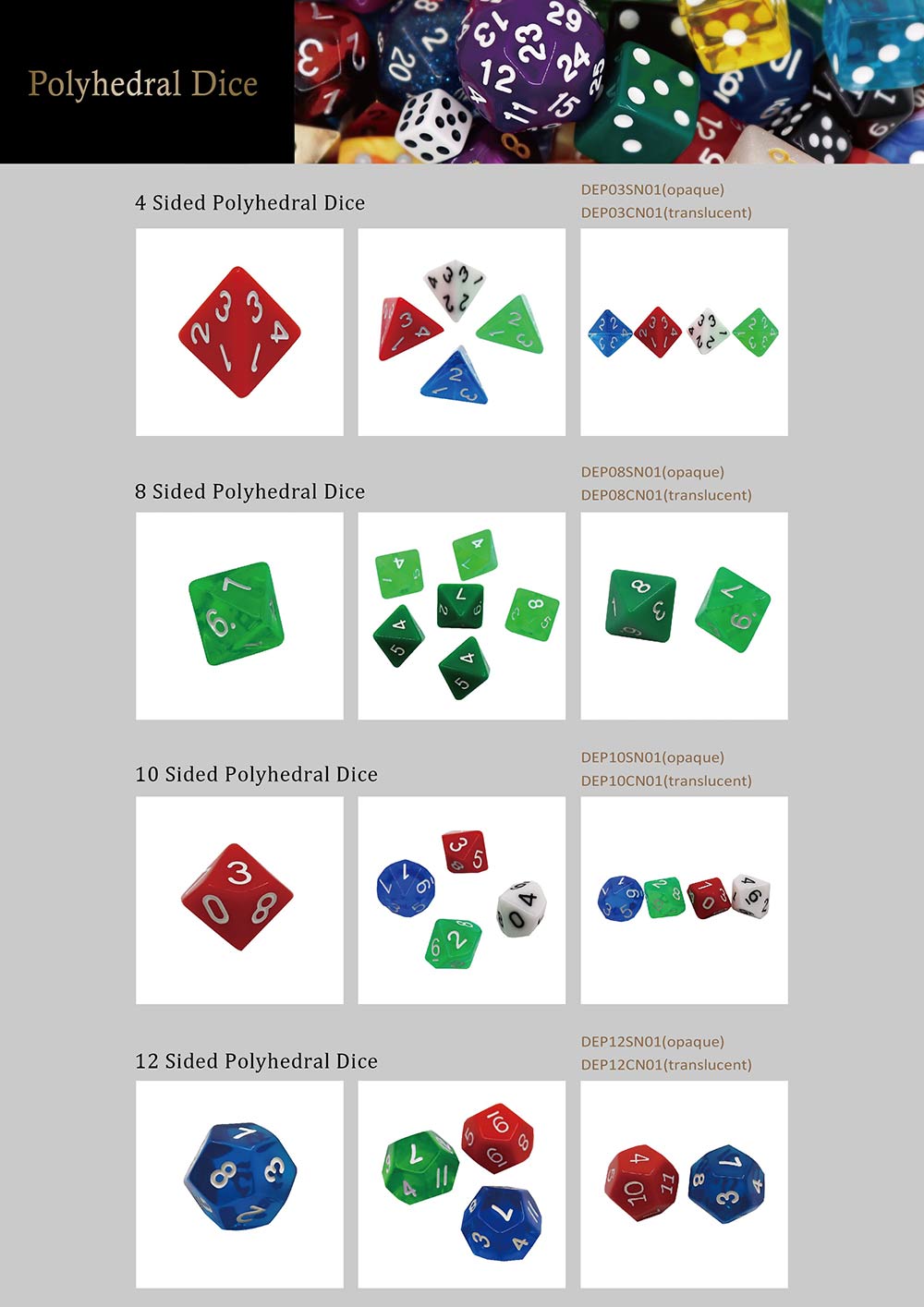 Polyhedral Game Dice